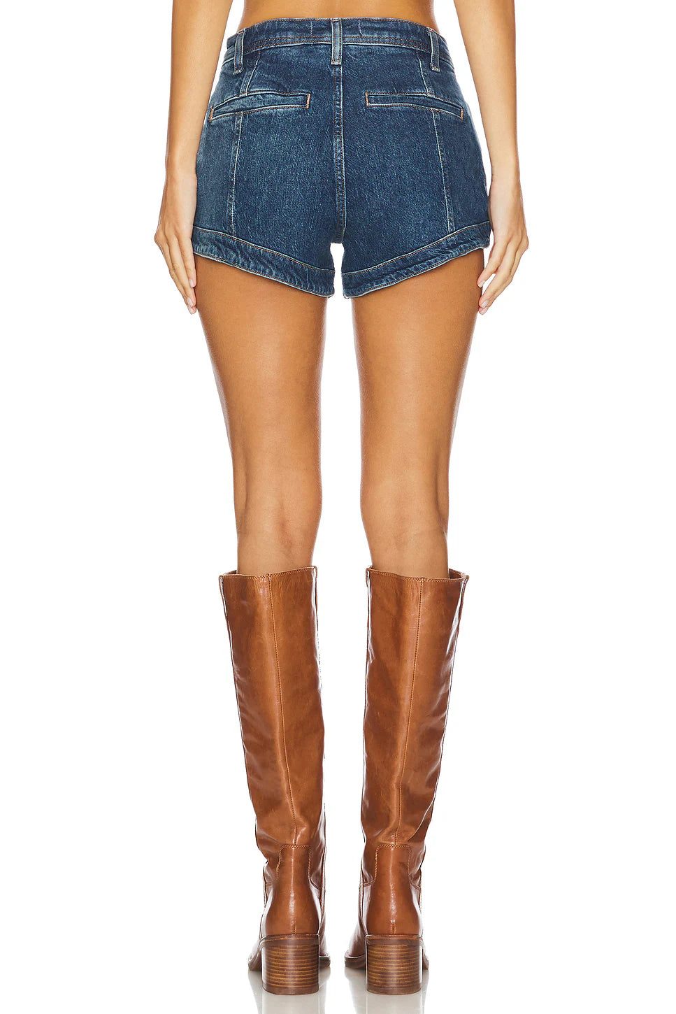 LUNARVE x We The Free Crvy Mona High Rise Shorts In Bombay Blue